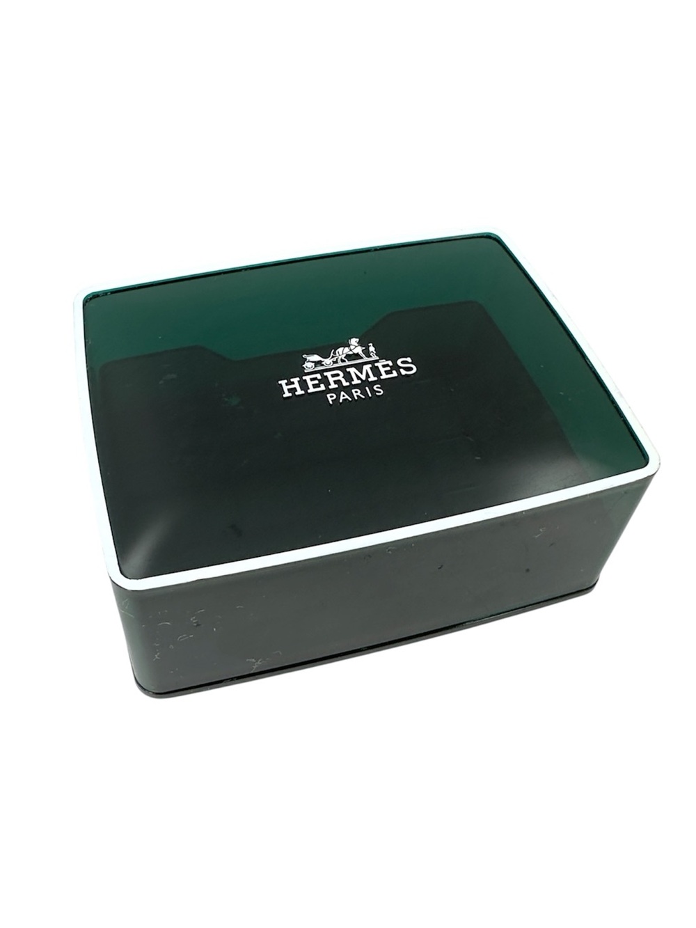 Hermes Paris Soap Box Green White Travel Luxury Display Storage BOX ONLY